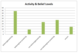 church activity and belief levels